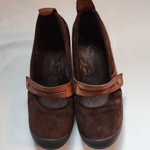 Merrell Womens Plaza Bandeau Leather Mary Jane Shoes Espresso Size 7